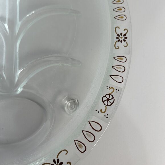 MCM Inland Glass 14 3/4” Meat Platter Starburst Black Gold Vintage 1960’s - Picture 7 of 7